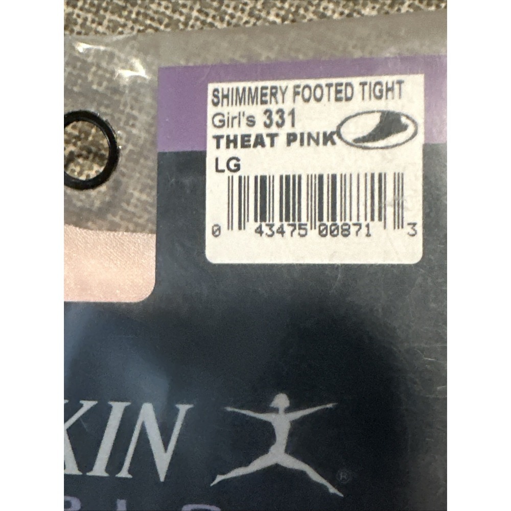 2 Danskin Ultra Shimmery Footed Tights Theat Pink Girl Large Styl 331 Dance Wear - Picture 2 of 9